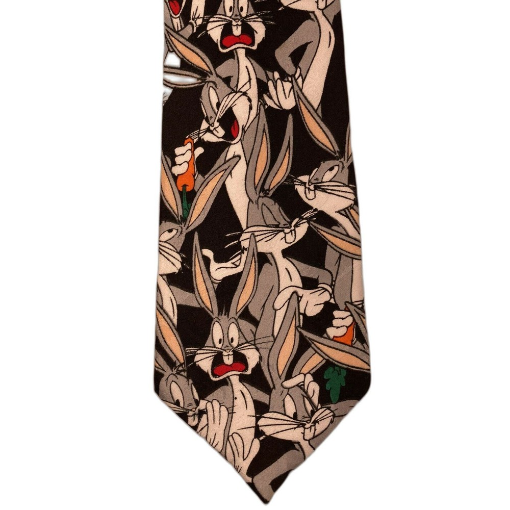 Vintage Bugs Bunny Warner Bros Looney Tunes Mania Men's Necktie Tie 1993